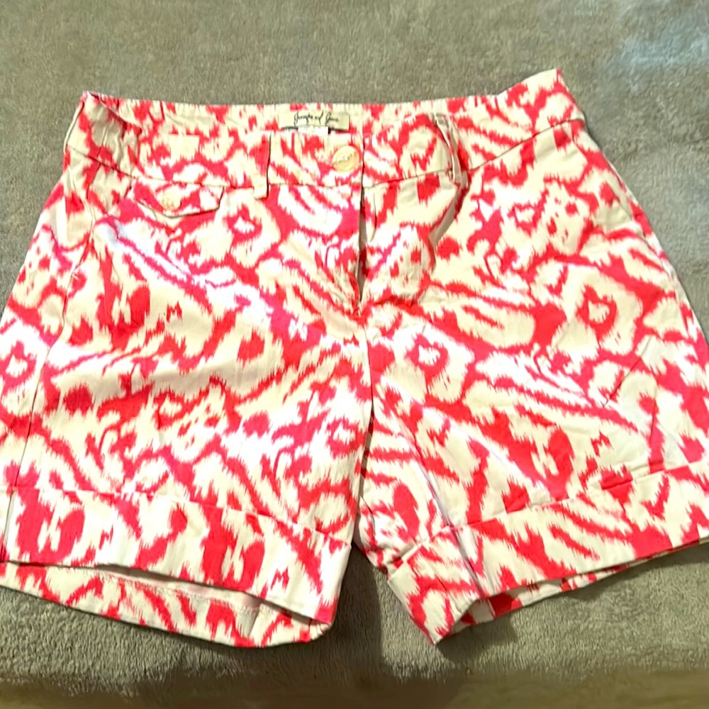 Hot pink and white shorts